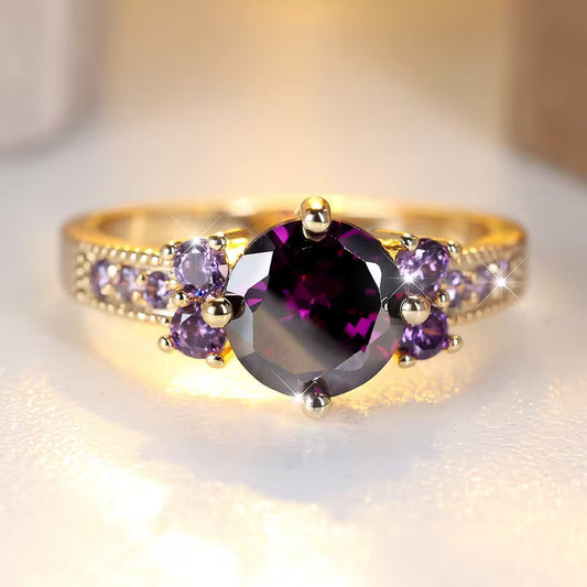 Gold Amethyst Accent Ring