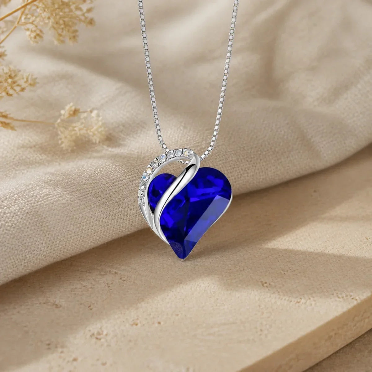 Infinity Heart Sapphire Necklace