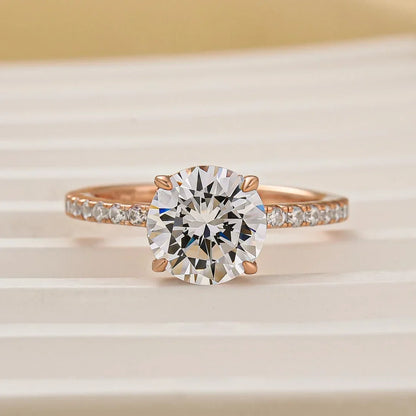 Round Cut Halo Engagement Ring