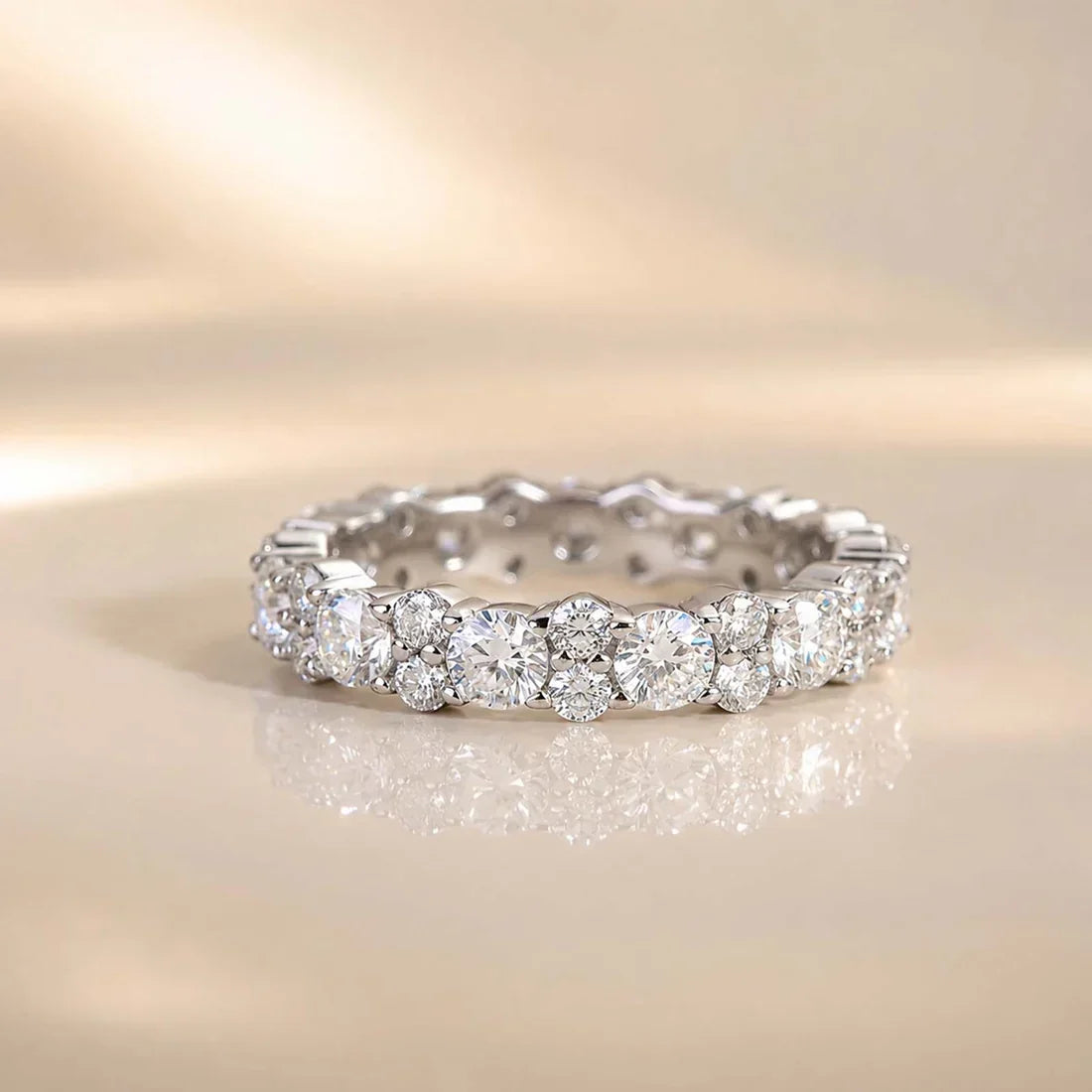 Moissanite Round Cut Wedding Band Ring for Women