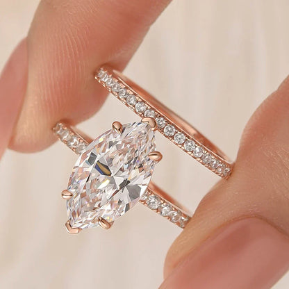 Marquise Cut Wedding Ring Set