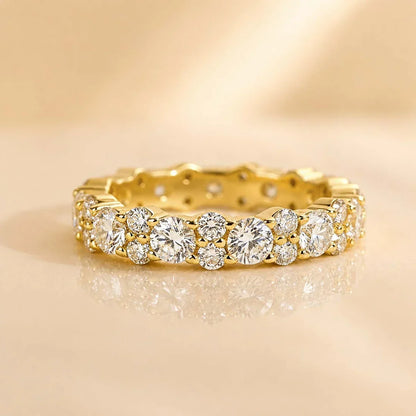 Moissanite Round Cut Wedding Band Ring for Women