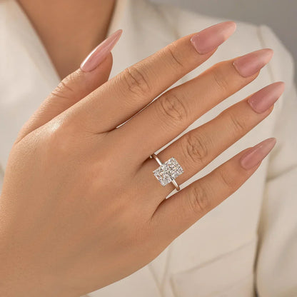 Radiant Cut Simulated Diamond Engagement Ring