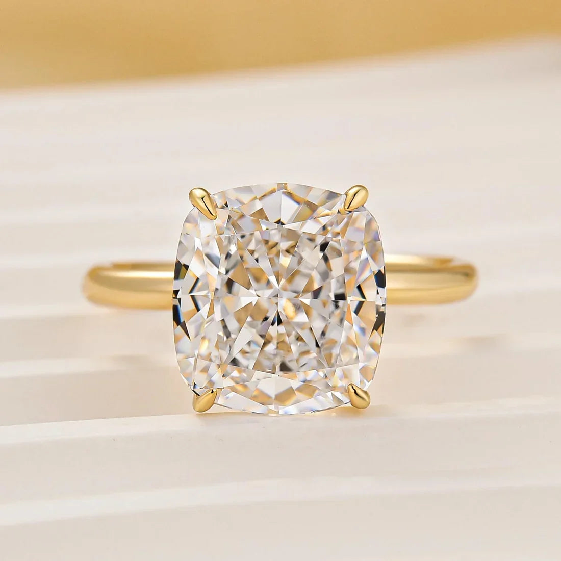Cushion Cut Engagement Ring In Sterling Silver