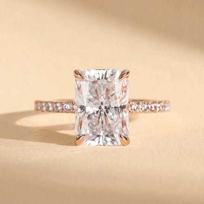 Moissanite Radiant Cut Engagement Ring