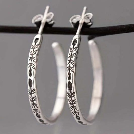 Sleek Silvery Hoop Earrings