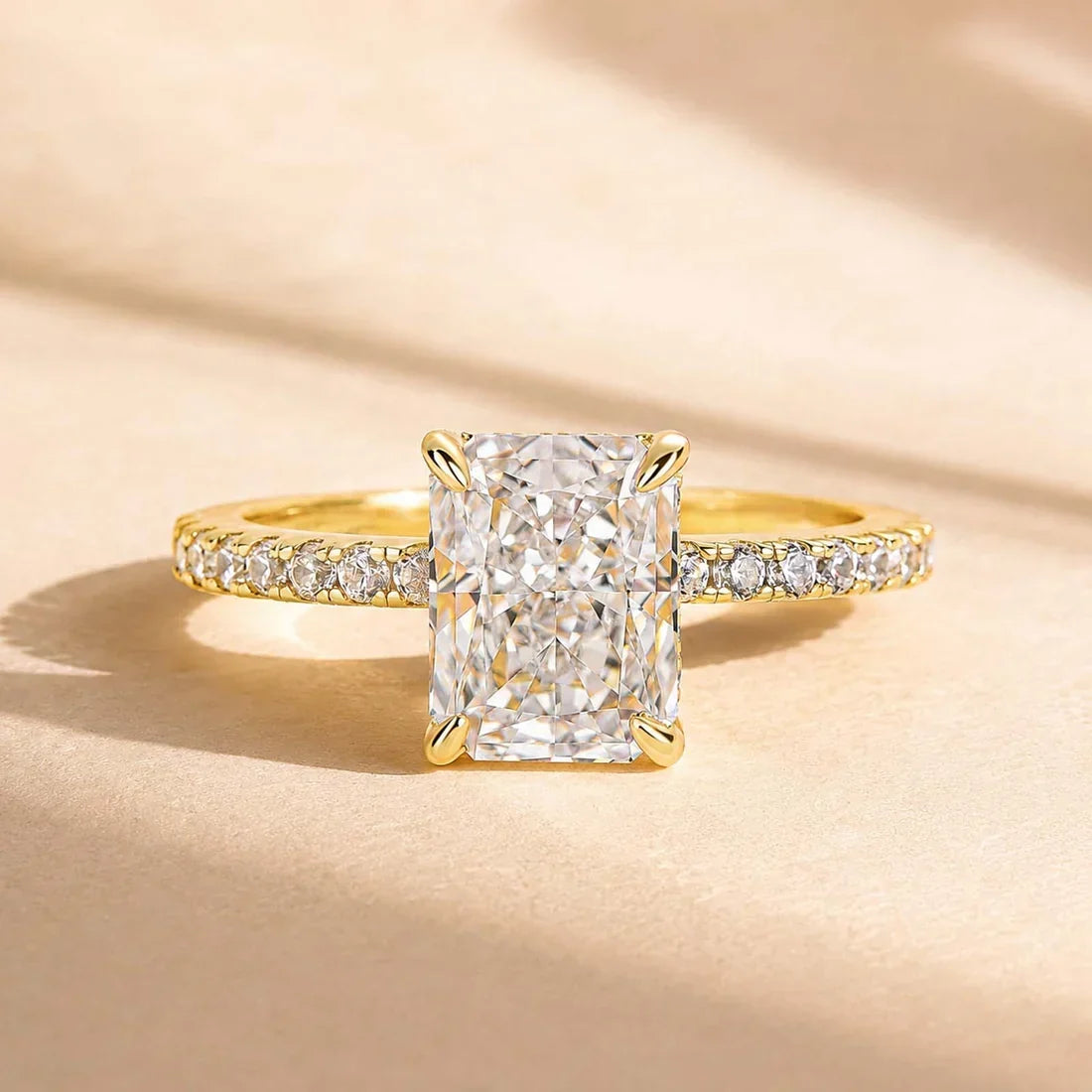 Radiant Cut Travel Ring For Everyday Wear