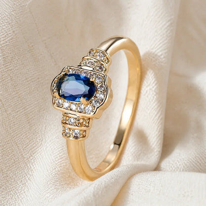 Heirloom Sapphire Halo Crystal Ring