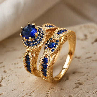 Victoria Gilded Sapphire Ring Set