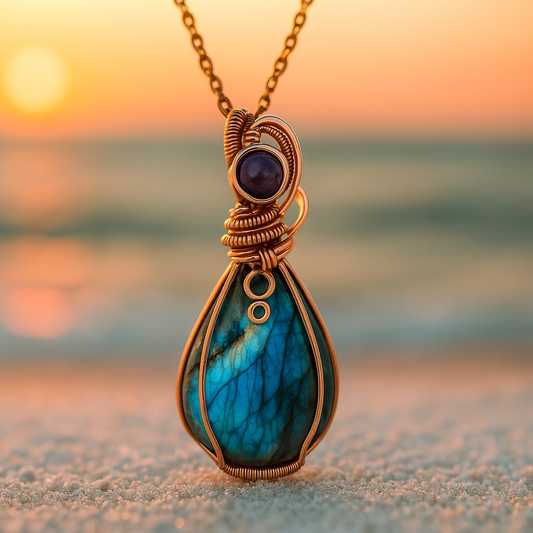 Antique Mermaid â€“ Golden necklace with handmade pendant
