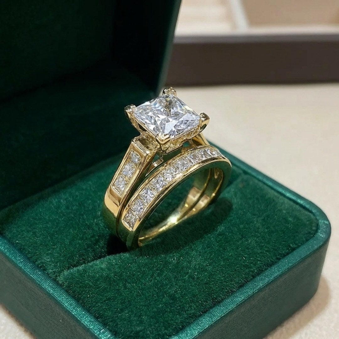 Exquisite Zirconia Promise Ring Set