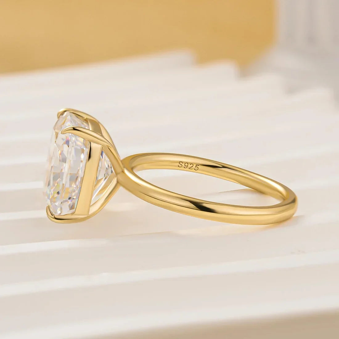 Cushion Cut Engagement Ring In Sterling Silver
