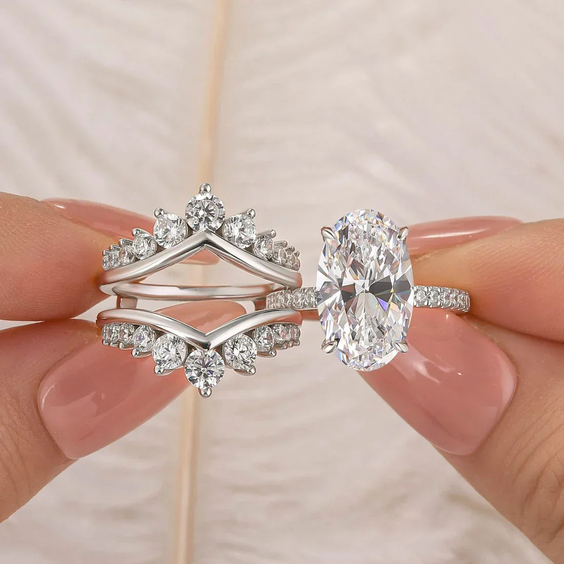 Classic Oval Cut Bridal Ring Set