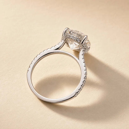 Moissanite Round Cut Engagement Ring