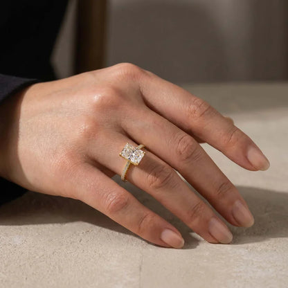 Radiant Cut Engagement Ring Or Enhancer Wedding Set In Sterling Silver