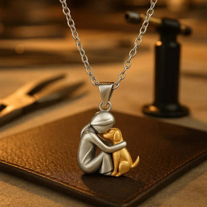 Forever in Your Heart - Dog Hug Pendant Necklace