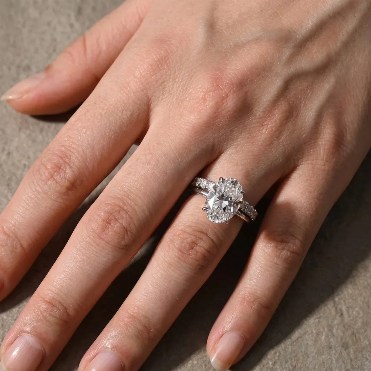 Oval Cut 2PC Wedding Ring Set