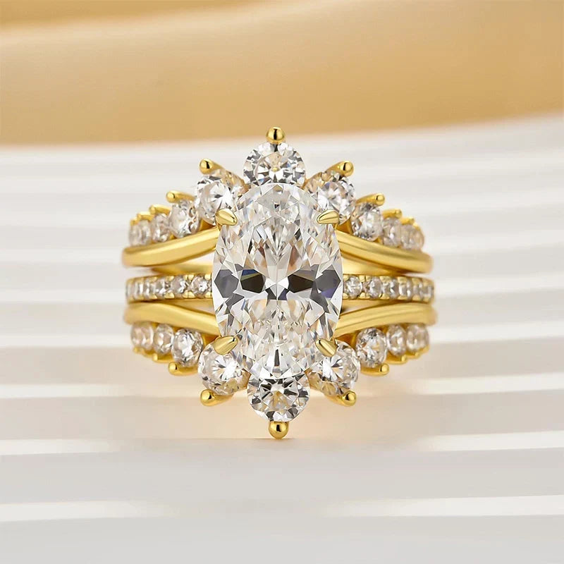 Classic Oval Cut Bridal Ring Set
