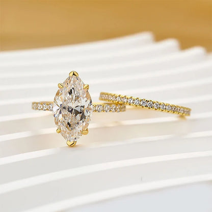 Marquise Cut Wedding Ring Set