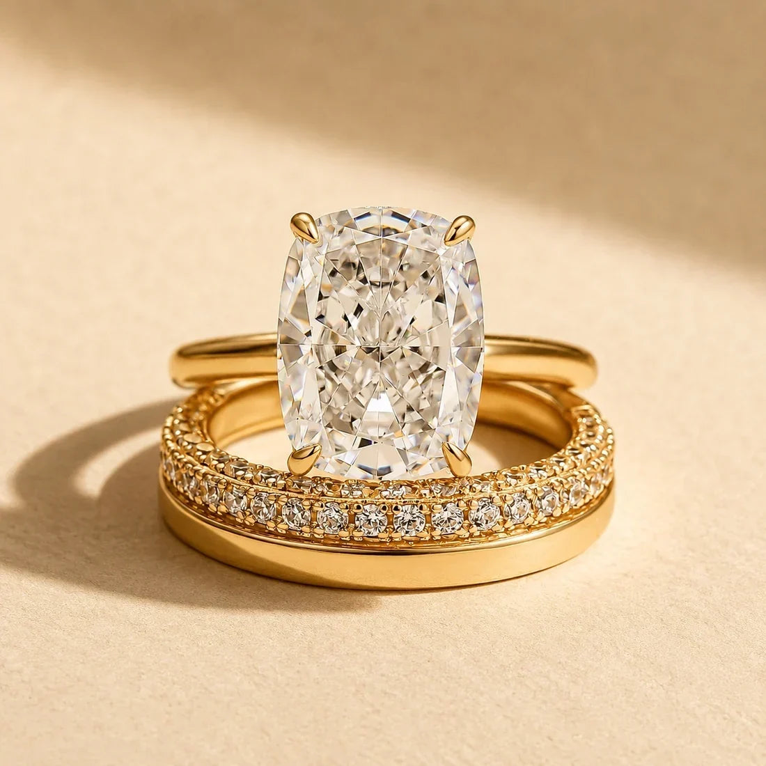 Cushion Cut Classic Wedding Ring Set