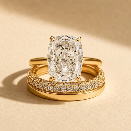 Cushion Cut Classic Wedding Ring Set