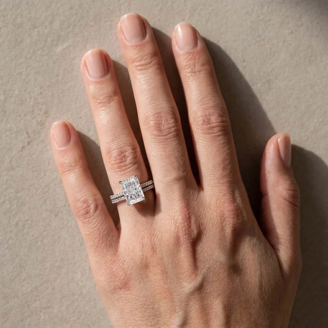 Radiant Cut Wedding Ring Set