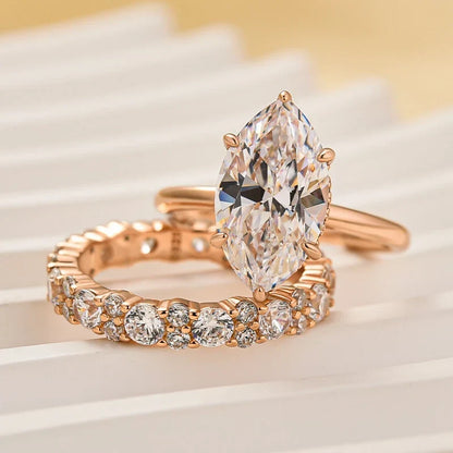 Marquise Cut Bridal Ring Set