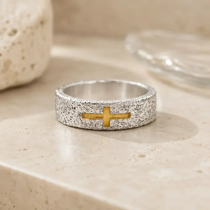 Boho Rock Band Cross Ring