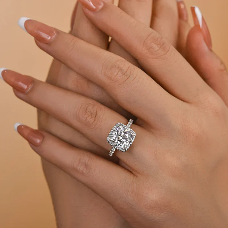 Halo Cushion Cut Engagement Ring