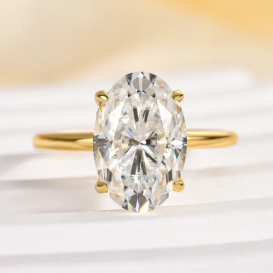 Oval Cut Hidden Halo Engagement Ring