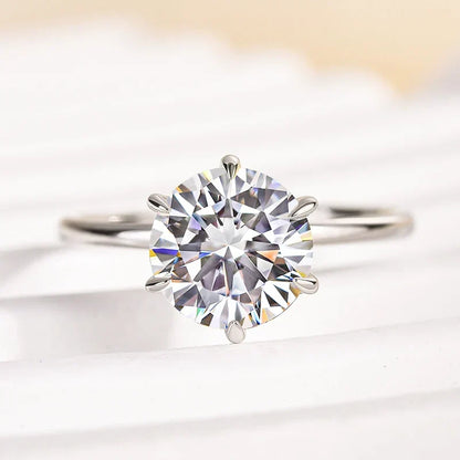 Moissanite Round Cut Promise Ring