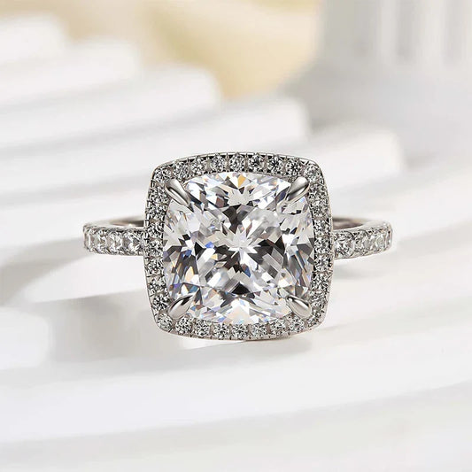 Halo Cushion Cut Engagement Ring