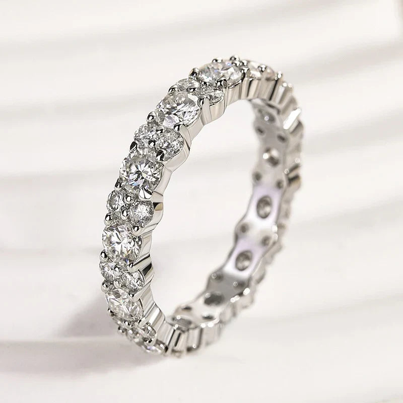 Moissanite Round Cut Wedding Band Ring for Women