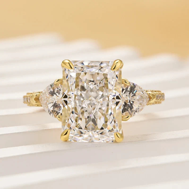 Radiant Cut Three Stone Engagement Ring