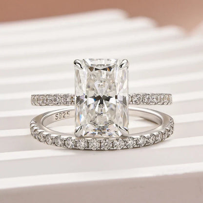 Radiant Cut Wedding Ring Set