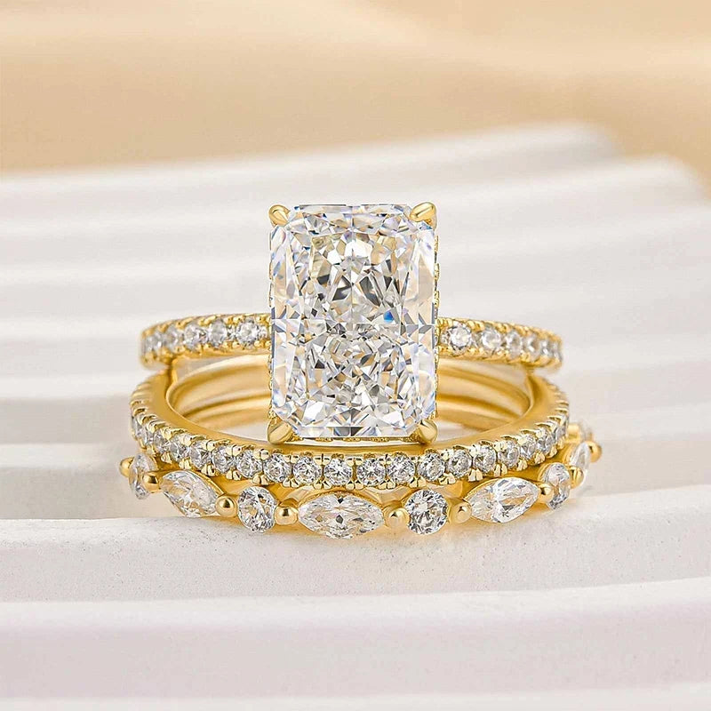 Radiant Cut 3PC Wedding Ring Set