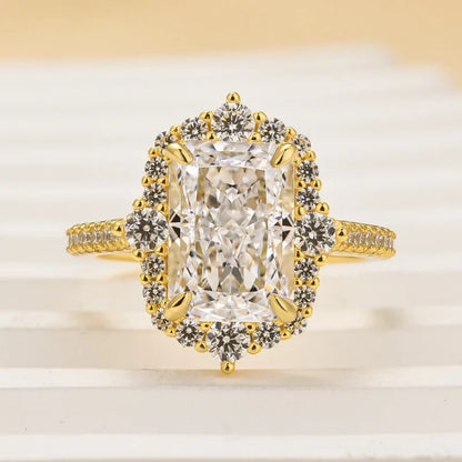 Gorgeous Halo Radiant Cut Engagement Ring