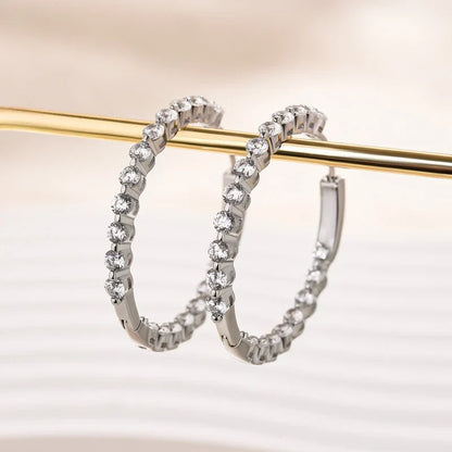 Sparkle Round Cut Hoop Earrings
