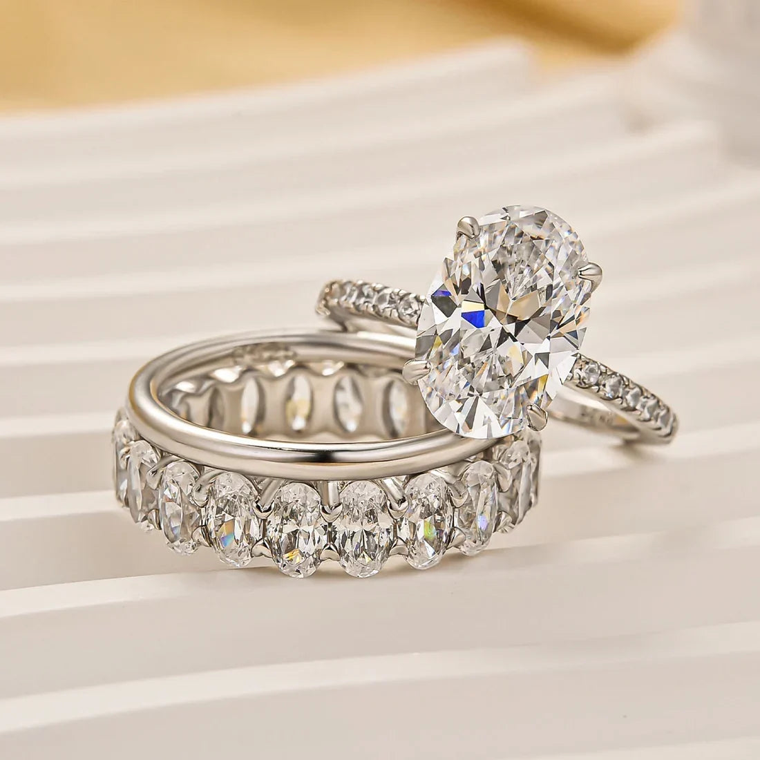 Cushion Cut Wedding Ring Set