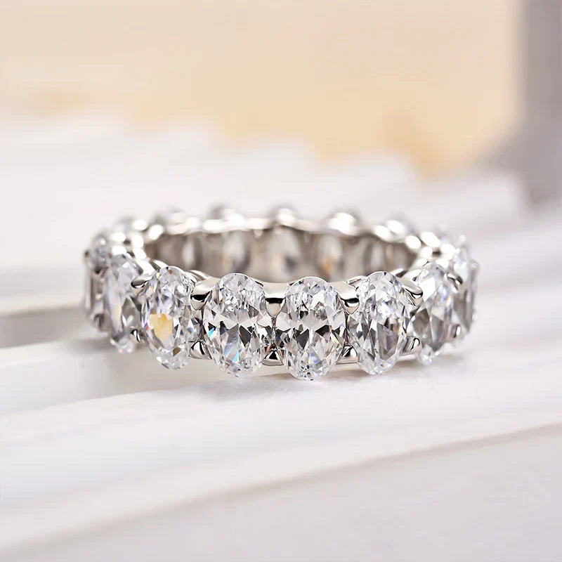 Oval Cut Eternity Wedding Band For Women