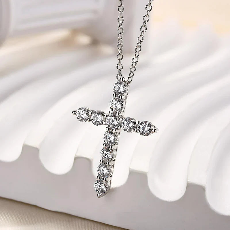 Sterling Silver Fashion Cross pendant Necklace