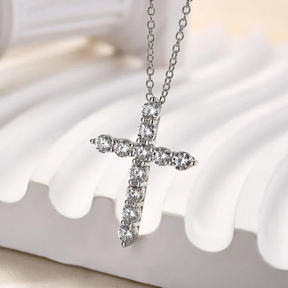 Sterling Silver Fashion Cross pendant Necklace