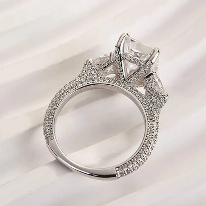 Radiant Cut Three Stone Engagement Ring