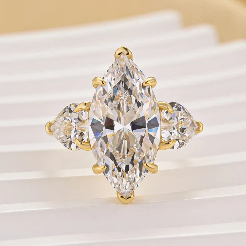 Marquise Cut Three Stone Engagement Ring