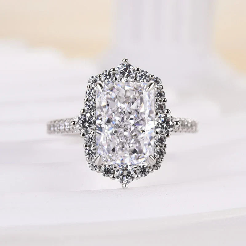 Gorgeous Halo Radiant Cut Engagement Ring