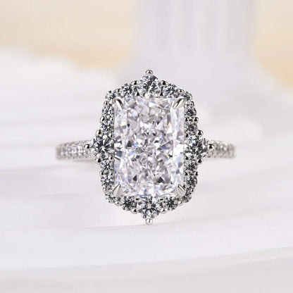 Gorgeous Halo Radiant Cut Engagement Ring