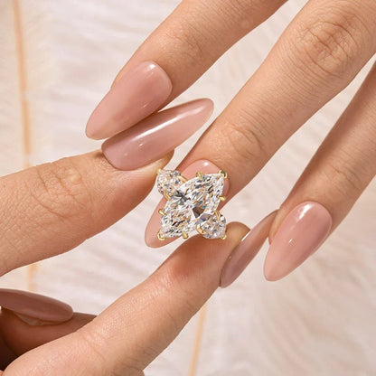 Marquise Cut Three Stone Engagement Ring