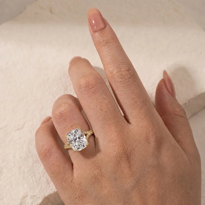 Split Shank Cushion Cut Engagement Ring