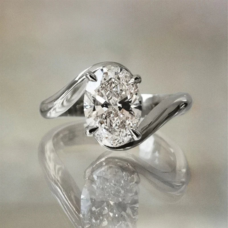 Unique Oval Cut Engagement Ring for Women