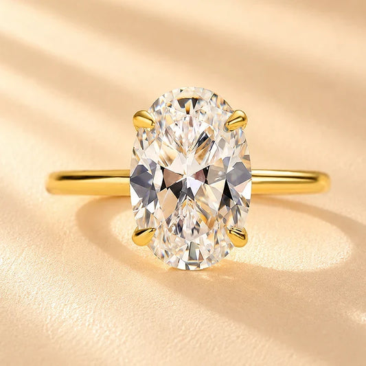 Oval Cut Hidden Halo Engagement Ring